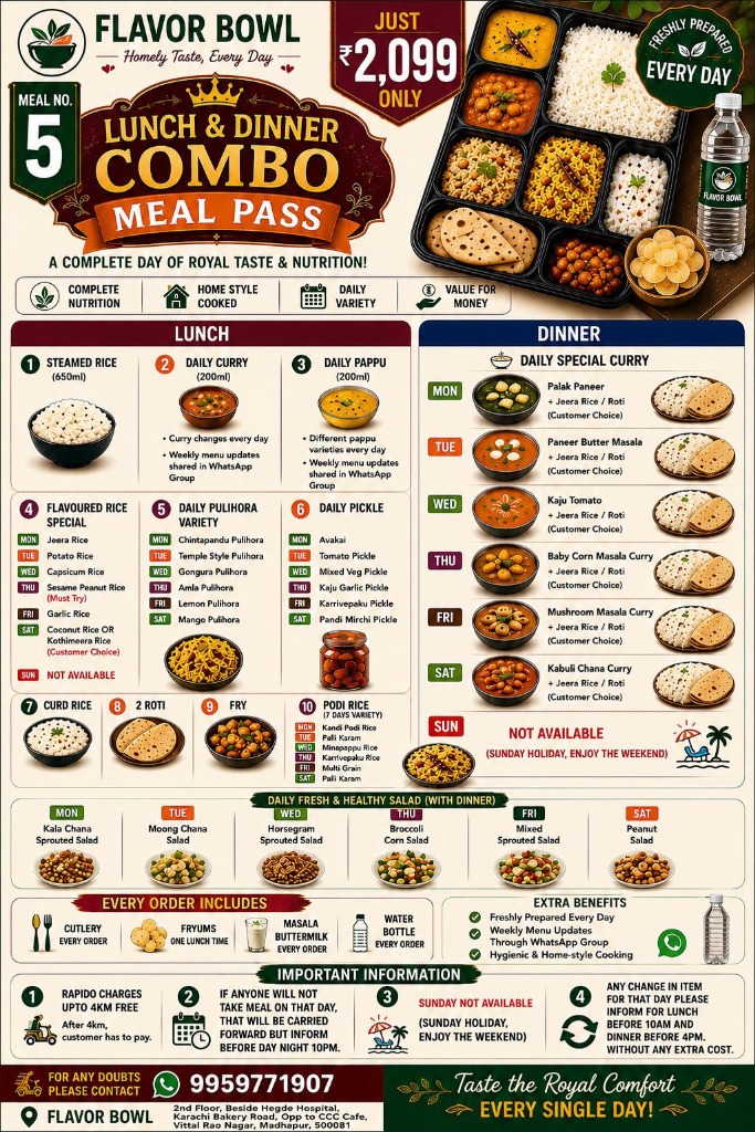 Lunch & Dinner Combo Meal Pass Poster